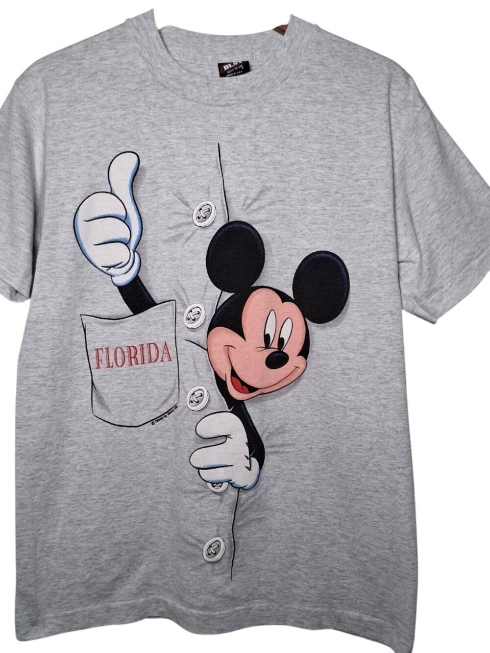 Vintage 1990s Disney Mickey Mouse Shirt Medium Single Stitch Sherry Graphic
